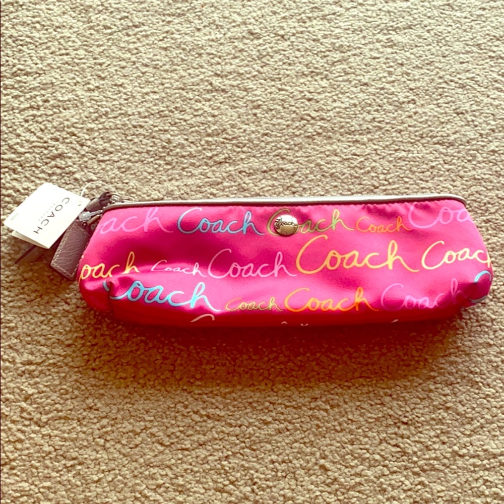 NWT Authentic Coach Pencil Case with 3 CC pencils
